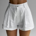 WHITE LINEN SHORTS