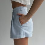 LINEN BLUE SHORTS